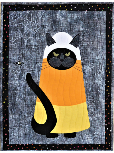 Halloween Candy Corn Cat Wall Quilt Pattern