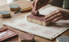 Block printing on fabric