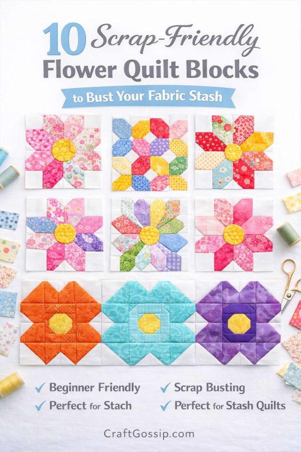 10 Scrap-Friendly Flower Quilt Blocks to Bust Your Fabric Stash