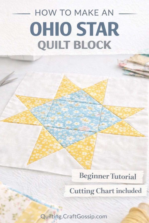 How to Make an Ohio Star Quilt Block (Beginner-Friendly Tutorial with Cutting Chart)